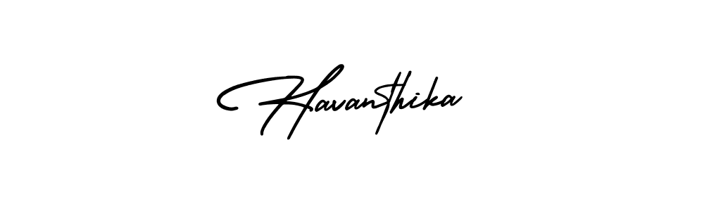 Havanthika stylish signature style. Best Handwritten Sign (AmerikaSignatureDemo-Regular) for my name. Handwritten Signature Collection Ideas for my name Havanthika. Havanthika signature style 3 images and pictures png