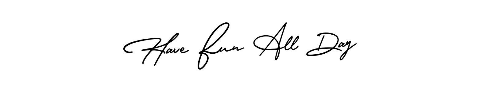 Use a signature maker to create a handwritten signature online. With this signature software, you can design (AmerikaSignatureDemo-Regular) your own signature for name Have Fun All Day. Have Fun All Day signature style 3 images and pictures png