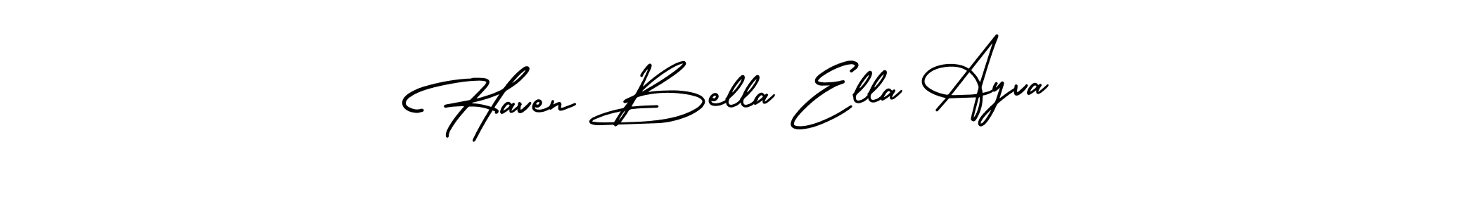 Also we have Haven Bella Ella Ayva name is the best signature style. Create professional handwritten signature collection using AmerikaSignatureDemo-Regular autograph style. Haven Bella Ella Ayva signature style 3 images and pictures png