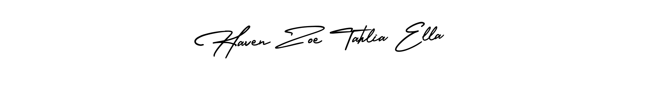 How to Draw Haven Zoe Tahlia Ella signature style? AmerikaSignatureDemo-Regular is a latest design signature styles for name Haven Zoe Tahlia Ella. Haven Zoe Tahlia Ella signature style 3 images and pictures png