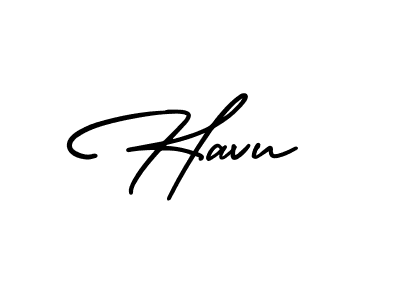 Make a beautiful signature design for name Havu. With this signature (AmerikaSignatureDemo-Regular) style, you can create a handwritten signature for free. Havu signature style 3 images and pictures png