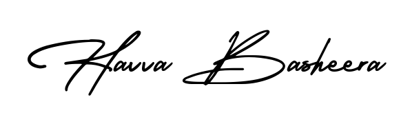 A dynamic signature style for Havva Basheera using AmerikaSignatureDemo-Regular script. Designed to look authentic, handwritten, and professional. Havva Basheera signature style 3 images and pictures png