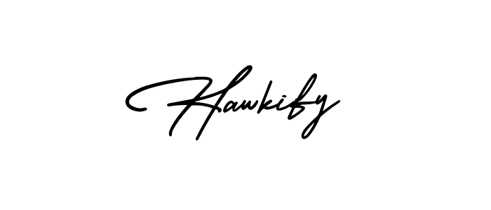 The best way (AmerikaSignatureDemo-Regular) to make a short signature is to pick only two or three words in your name. The name Hawkify include a total of six letters. For converting this name. Hawkify signature style 3 images and pictures png