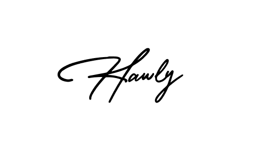 How to Draw Hawly signature style? AmerikaSignatureDemo-Regular is a latest design signature styles for name Hawly. Hawly signature style 3 images and pictures png