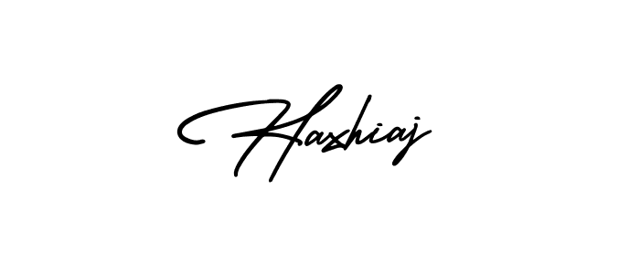 The best way (AmerikaSignatureDemo-Regular) to make a short signature is to pick only two or three words in your name. The name Haxhiaj include a total of six letters. For converting this name. Haxhiaj signature style 3 images and pictures png