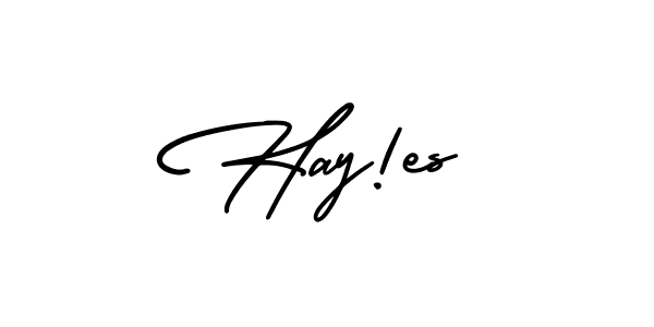 Create a beautiful signature design for name Hay!es. With this signature (AmerikaSignatureDemo-Regular) fonts, you can make a handwritten signature for free. Hay!es signature style 3 images and pictures png