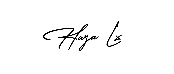 Use a signature maker to create a handwritten signature online. With this signature software, you can design (AmerikaSignatureDemo-Regular) your own signature for name Haya Lx. Haya Lx signature style 3 images and pictures png