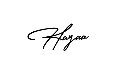 Make a beautiful signature design for name Hayaa. With this signature (AmerikaSignatureDemo-Regular) style, you can create a handwritten signature for free. Hayaa signature style 3 images and pictures png