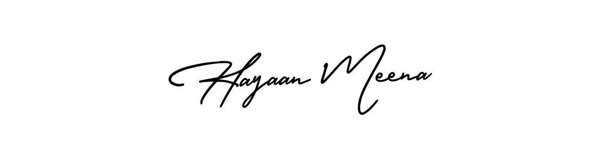 Hayaan Meena stylish signature style. Best Handwritten Sign (AmerikaSignatureDemo-Regular) for my name. Handwritten Signature Collection Ideas for my name Hayaan Meena. Hayaan Meena signature style 3 images and pictures png