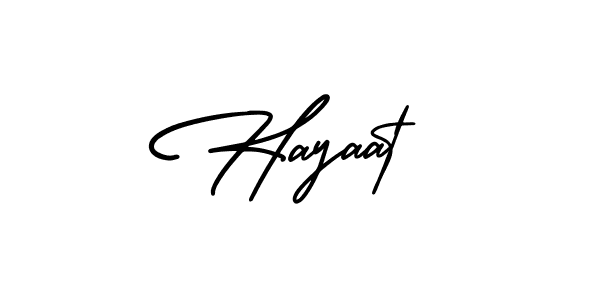 How to make Hayaat name signature. Use AmerikaSignatureDemo-Regular style for creating short signs online. This is the latest handwritten sign. Hayaat signature style 3 images and pictures png