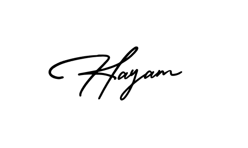 The best way (AmerikaSignatureDemo-Regular) to make a short signature is to pick only two or three words in your name. The name Hayam include a total of six letters. For converting this name. Hayam signature style 3 images and pictures png