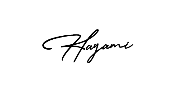 Make a beautiful signature design for name Hayami. With this signature (AmerikaSignatureDemo-Regular) style, you can create a handwritten signature for free. Hayami signature style 3 images and pictures png