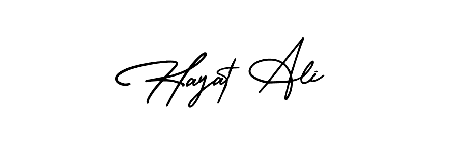 How to make Hayat Ali signature? AmerikaSignatureDemo-Regular is a professional autograph style. Create handwritten signature for Hayat Ali name. Hayat Ali signature style 3 images and pictures png