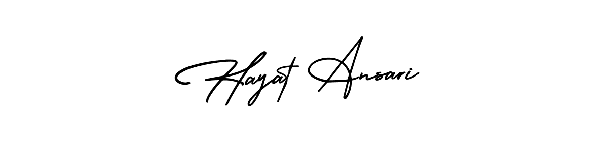 How to make Hayat Ansari name signature. Use AmerikaSignatureDemo-Regular style for creating short signs online. This is the latest handwritten sign. Hayat Ansari signature style 3 images and pictures png