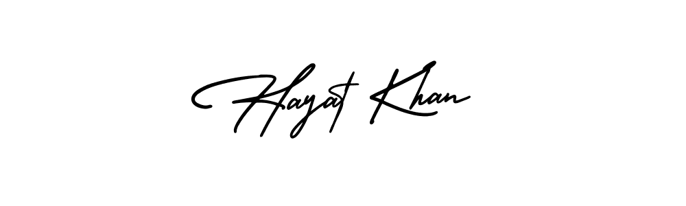 This is the best signature style for the Hayat Khan name. Also you like these signature font (AmerikaSignatureDemo-Regular). Mix name signature. Hayat Khan signature style 3 images and pictures png