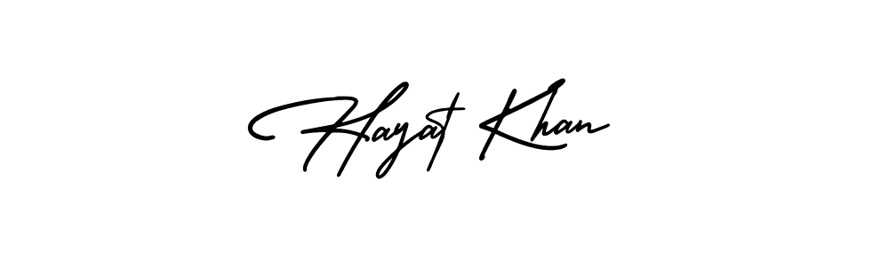 How to make Hayat Khan name signature. Use AmerikaSignatureDemo-Regular style for creating short signs online. This is the latest handwritten sign. Hayat Khan signature style 3 images and pictures png