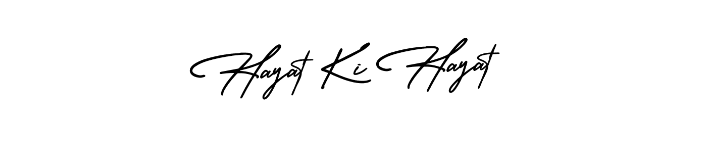 Design your own signature with our free online signature maker. With this signature software, you can create a handwritten (AmerikaSignatureDemo-Regular) signature for name Hayat Ki Hayat. Hayat Ki Hayat signature style 3 images and pictures png