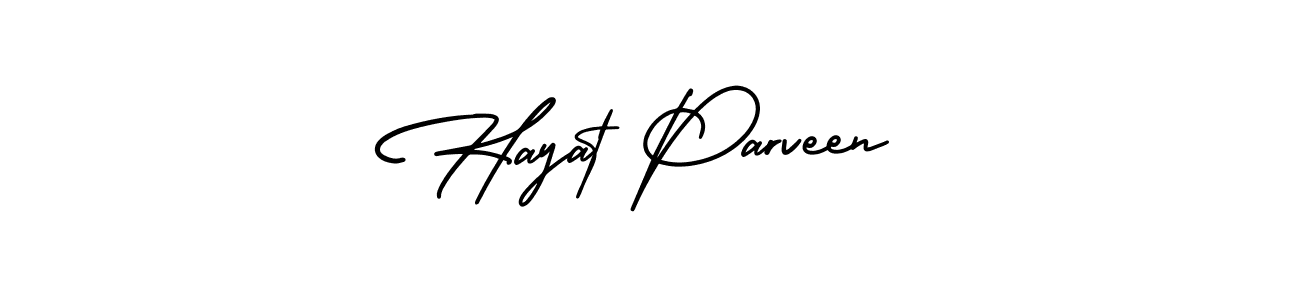 Use a signature maker to create a handwritten signature online. With this signature software, you can design (AmerikaSignatureDemo-Regular) your own signature for name Hayat Parveen. Hayat Parveen signature style 3 images and pictures png
