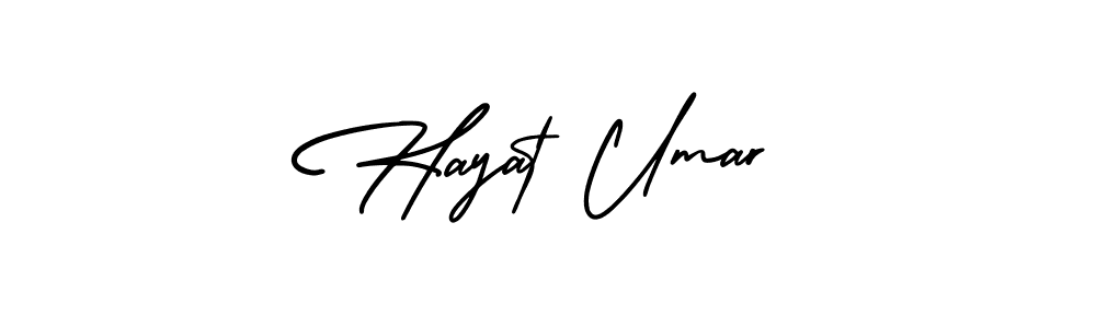 Hayat Umar stylish signature style. Best Handwritten Sign (AmerikaSignatureDemo-Regular) for my name. Handwritten Signature Collection Ideas for my name Hayat Umar. Hayat Umar signature style 3 images and pictures png