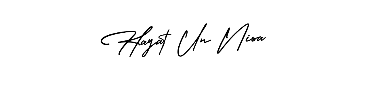 Design your own signature with our free online signature maker. With this signature software, you can create a handwritten (AmerikaSignatureDemo-Regular) signature for name Hayat Un Nisa. Hayat Un Nisa signature style 3 images and pictures png