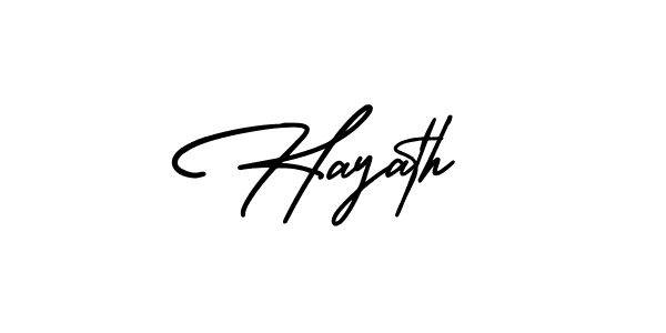 How to make Hayath name signature. Use AmerikaSignatureDemo-Regular style for creating short signs online. This is the latest handwritten sign. Hayath signature style 3 images and pictures png