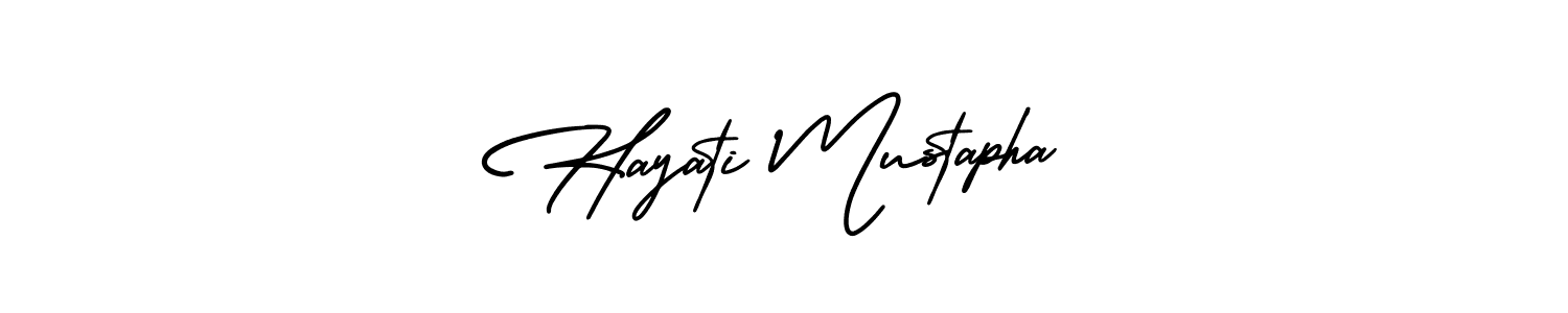 Make a beautiful signature design for name Hayati Mustapha. With this signature (AmerikaSignatureDemo-Regular) style, you can create a handwritten signature for free. Hayati Mustapha signature style 3 images and pictures png