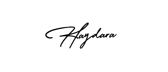 You should practise on your own different ways (AmerikaSignatureDemo-Regular) to write your name (Haydara) in signature. don't let someone else do it for you. Haydara signature style 3 images and pictures png