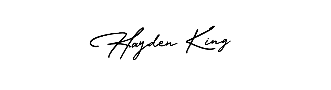 Use a signature maker to create a handwritten signature online. With this signature software, you can design (AmerikaSignatureDemo-Regular) your own signature for name Hayden King. Hayden King signature style 3 images and pictures png