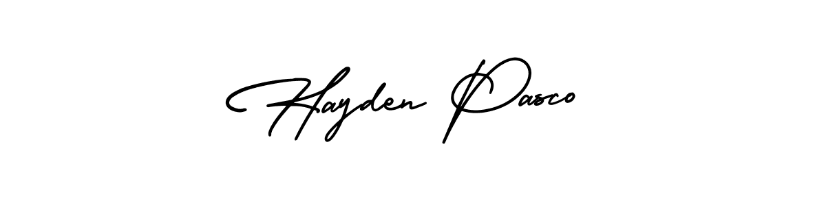 How to Draw Hayden Pasco signature style? AmerikaSignatureDemo-Regular is a latest design signature styles for name Hayden Pasco. Hayden Pasco signature style 3 images and pictures png