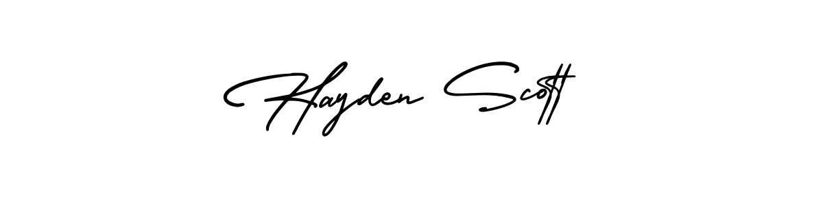 AmerikaSignatureDemo-Regular is a professional signature style that is perfect for those who want to add a touch of class to their signature. It is also a great choice for those who want to make their signature more unique. Get Hayden Scott name to fancy signature for free. Hayden Scott signature style 3 images and pictures png
