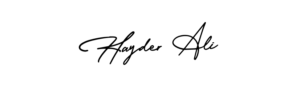 Hayder Ali stylish signature style. Best Handwritten Sign (AmerikaSignatureDemo-Regular) for my name. Handwritten Signature Collection Ideas for my name Hayder Ali. Hayder Ali signature style 3 images and pictures png