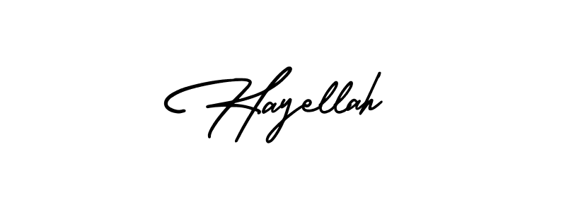 How to make Hayellah name signature. Use AmerikaSignatureDemo-Regular style for creating short signs online. This is the latest handwritten sign. Hayellah signature style 3 images and pictures png