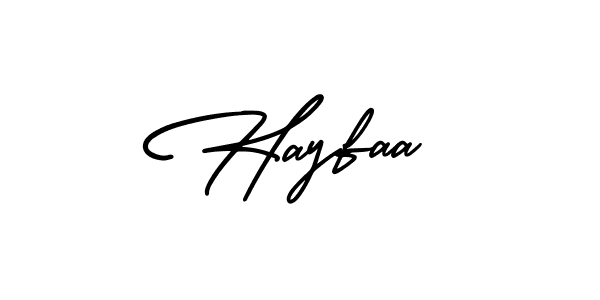 Design your own signature with our free online signature maker. With this signature software, you can create a handwritten (AmerikaSignatureDemo-Regular) signature for name Hayfaa. Hayfaa signature style 3 images and pictures png