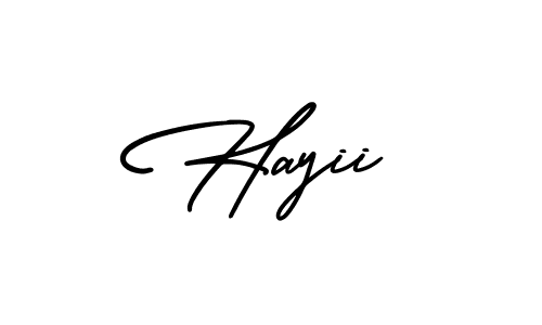 Also we have Hayii name is the best signature style. Create professional handwritten signature collection using AmerikaSignatureDemo-Regular autograph style. Hayii signature style 3 images and pictures png