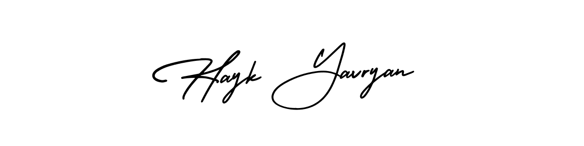 How to Draw Hayk Yavryan signature style? AmerikaSignatureDemo-Regular is a latest design signature styles for name Hayk Yavryan. Hayk Yavryan signature style 3 images and pictures png