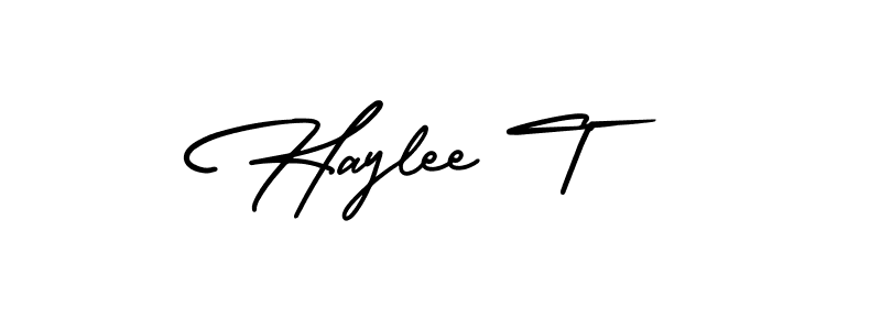 How to make Haylee T signature? AmerikaSignatureDemo-Regular is a professional autograph style. Create handwritten signature for Haylee T name. Haylee T signature style 3 images and pictures png