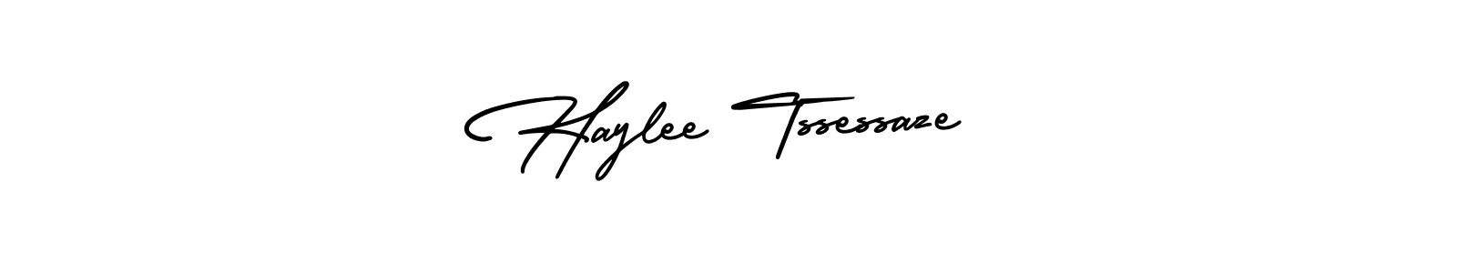 if you are searching for the best signature style for your name Haylee Tssessaze. so please give up your signature search. here we have designed multiple signature styles  using AmerikaSignatureDemo-Regular. Haylee Tssessaze signature style 3 images and pictures png
