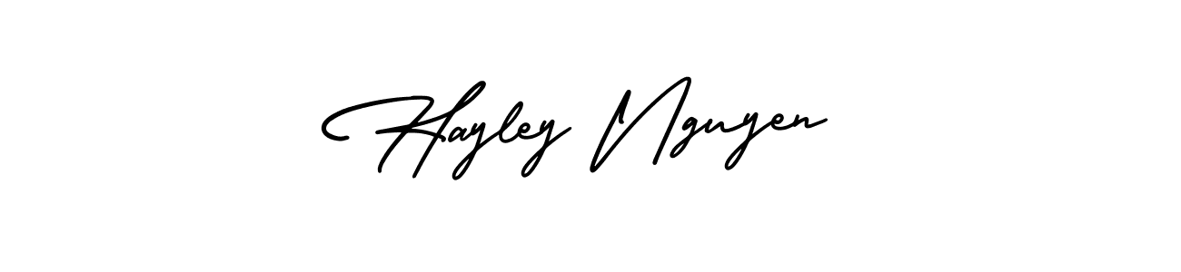 This is the best signature style for the Hayley Nguyen name. Also you like these signature font (AmerikaSignatureDemo-Regular). Mix name signature. Hayley Nguyen signature style 3 images and pictures png