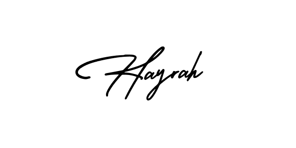 Make a beautiful signature design for name Hayrah. With this signature (AmerikaSignatureDemo-Regular) style, you can create a handwritten signature for free. Hayrah signature style 3 images and pictures png