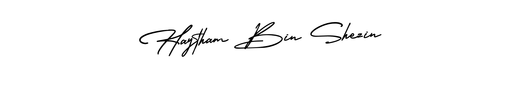 Haytham Bin Shezin stylish signature style. Best Handwritten Sign (AmerikaSignatureDemo-Regular) for my name. Handwritten Signature Collection Ideas for my name Haytham Bin Shezin. Haytham Bin Shezin signature style 3 images and pictures png