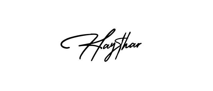 Make a beautiful signature design for name Haythar. Use this online signature maker to create a handwritten signature for free. Haythar signature style 3 images and pictures png