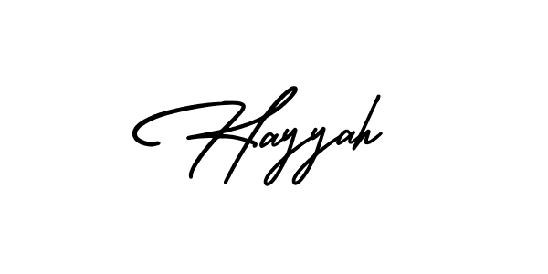 How to make Hayyah signature? AmerikaSignatureDemo-Regular is a professional autograph style. Create handwritten signature for Hayyah name. Hayyah signature style 3 images and pictures png