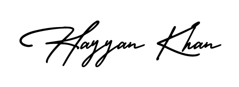 A modern signature idea for name Hayyan Khan using AmerikaSignatureDemo-Regular font. Clean strokes and elegant curves make it stand out instantly. Hayyan Khan signature style 3 images and pictures png