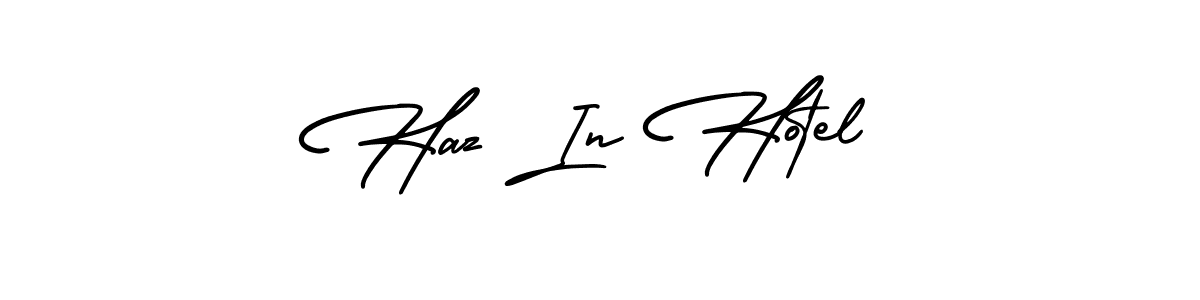 How to make Haz In Hotel signature? AmerikaSignatureDemo-Regular is a professional autograph style. Create handwritten signature for Haz In Hotel name. Haz In Hotel signature style 3 images and pictures png