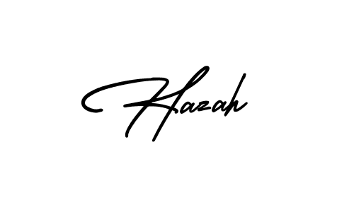 The best way (AmerikaSignatureDemo-Regular) to make a short signature is to pick only two or three words in your name. The name Hazah include a total of six letters. For converting this name. Hazah signature style 3 images and pictures png