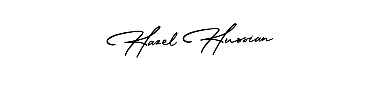 How to make Hazel Hussian name signature. Use AmerikaSignatureDemo-Regular style for creating short signs online. This is the latest handwritten sign. Hazel Hussian signature style 3 images and pictures png