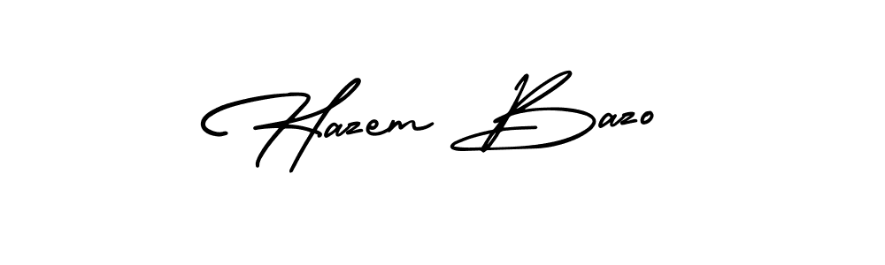 You can use this online signature creator to create a handwritten signature for the name Hazem Bazo. This is the best online autograph maker. Hazem Bazo signature style 3 images and pictures png