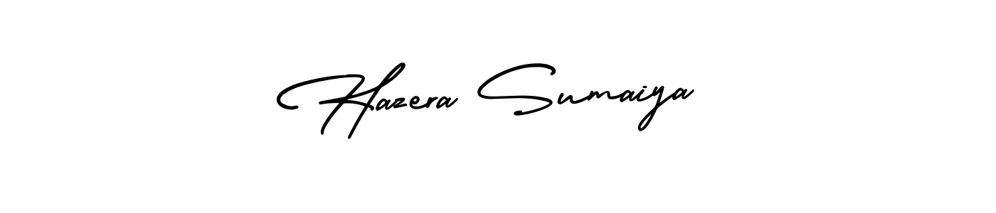 How to make Hazera Sumaiya name signature. Use AmerikaSignatureDemo-Regular style for creating short signs online. This is the latest handwritten sign. Hazera Sumaiya signature style 3 images and pictures png