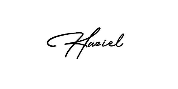How to Draw Haziel signature style? AmerikaSignatureDemo-Regular is a latest design signature styles for name Haziel. Haziel signature style 3 images and pictures png