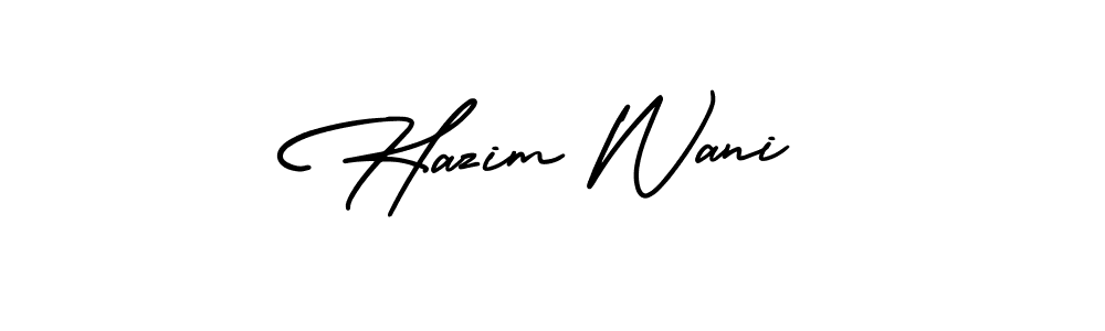 Also You can easily find your signature by using the search form. We will create Hazim Wani name handwritten signature images for you free of cost using AmerikaSignatureDemo-Regular sign style. Hazim Wani signature style 3 images and pictures png